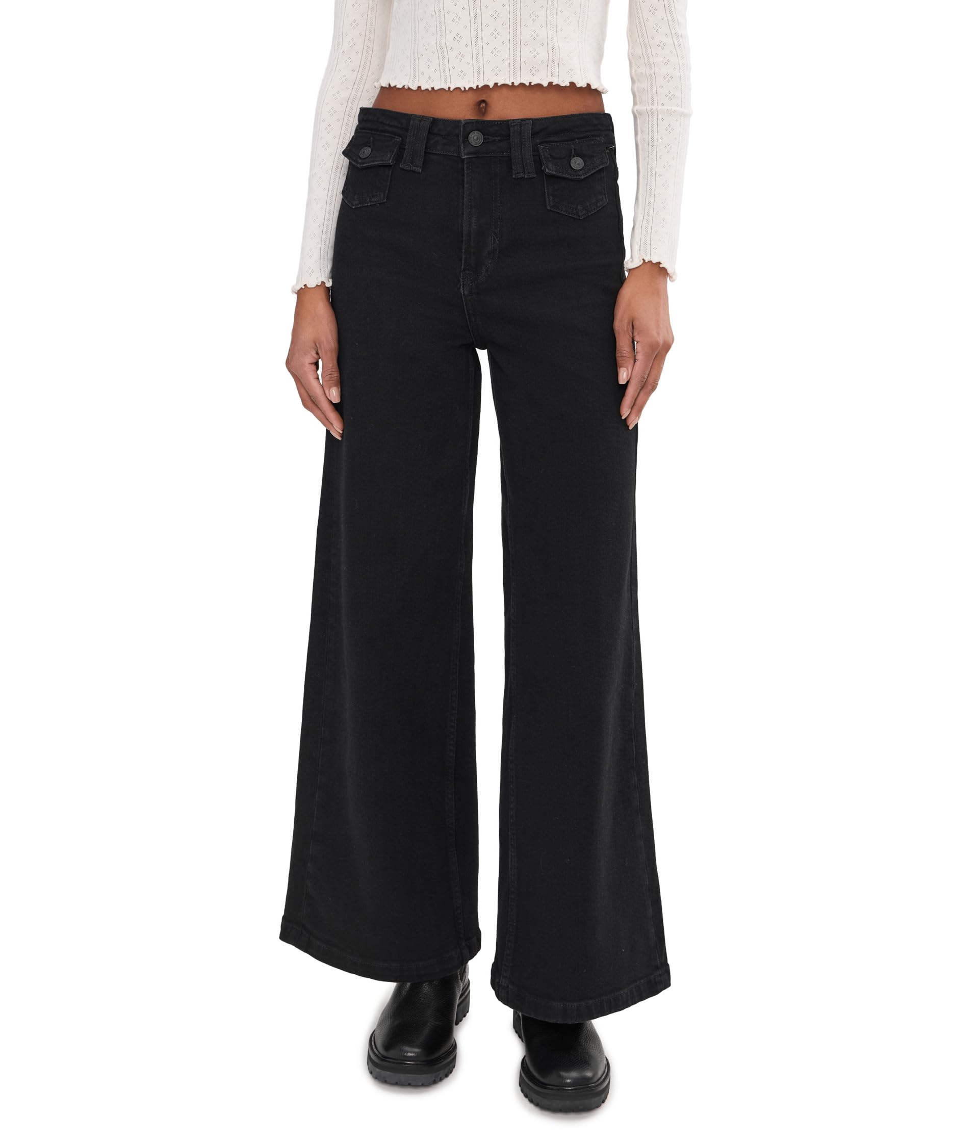 Free People Womens We The Free Kellee High-Rise Palazzo Jeans