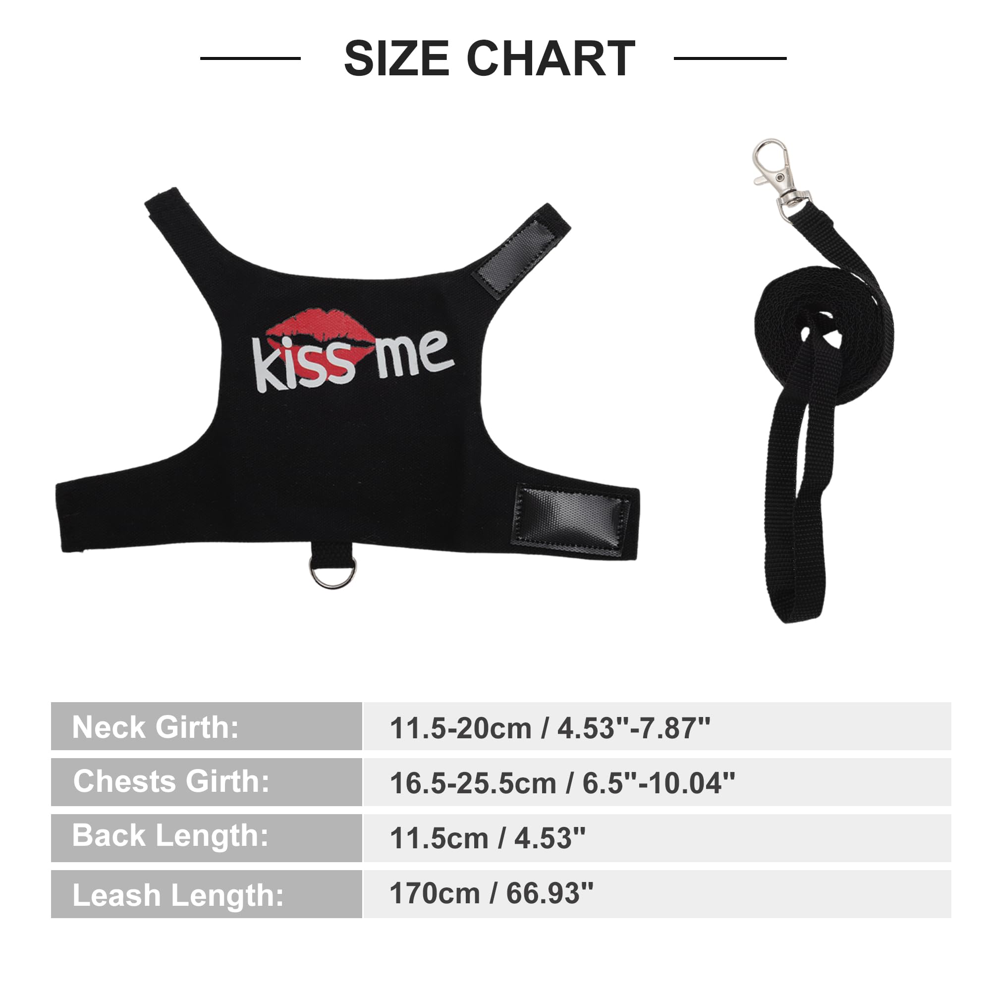 CAPASTEC Bearded Dragon Leash, Adjustable Cute Lizard Reptiles Harness, Bearded Dragon Harness, Escape-Proof Harness Clothes for Walkings Outdoor, Black, 1 Set