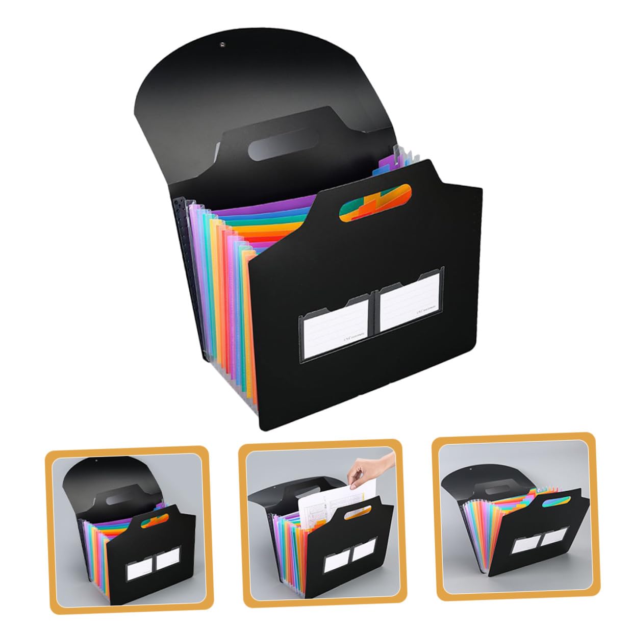 jojofuny 3 Pezzi Cartellina Portadocumenti Portatile Scomparti Organizer File con Tasche Borsa Leggera per Ufficio e Casa per Contratti e Fatture