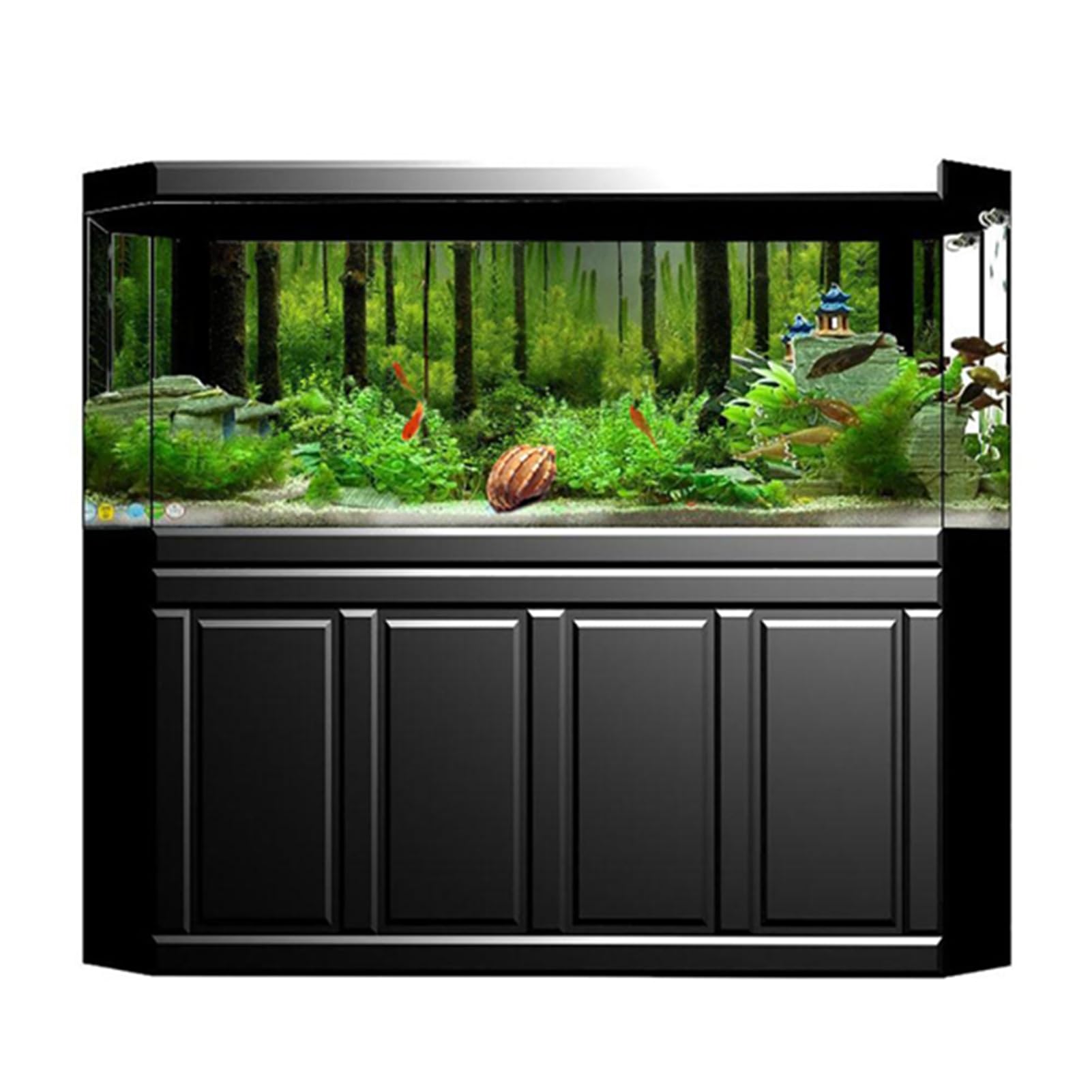 Goshyda Underwater Fish Tank Background Paper Self-adhesive PVC Poster, Durable Decor Paper for Aquarium Fish Tank Setting (61 * 30cm)
