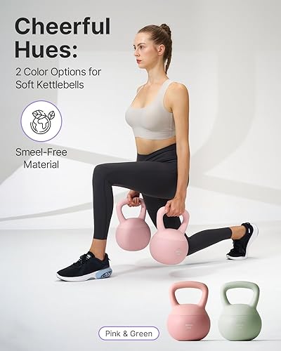 Miniatura 7 de YOTTOY Pesa rusa suave, pesas rusas con agarre antideslizante para entrenamientos en casa, juego de pesas rusas fuerza y seguridad garantizadas