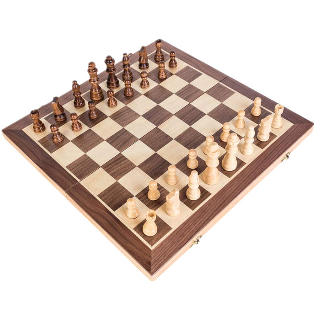 Foldable Wooden Chess Set - International Chess Entertainment Game Set - Folding Board - Educational Magnetic Chess (Checkerboard size: 40 * 40cm) - 2 Players - Age 8+