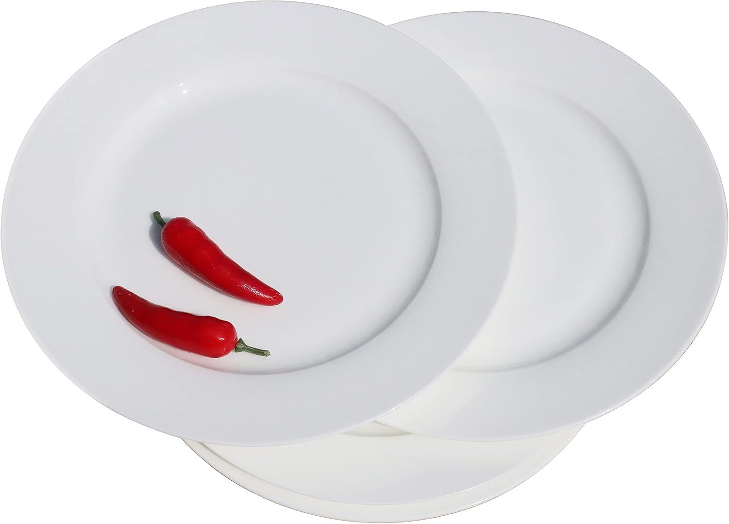 White Dinner Dishes Set of 2-8" Bone China Dinnerware Set with Coasters and Cleaning Sponge - Service for 4, BE109