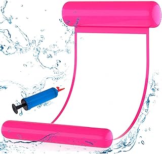 CYSJ Letto Galleggiante, Amaca da Acqua con Nodo a Prua, Amaca di Acqua Galleggiante Gonfiabile Pieghevole, Letto Lounge Materassino Sedia Sdraio da Mare Piscina Spiaggia Giardino per Adulti (Rosso)