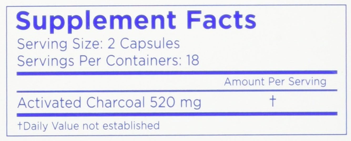 Charcocaps Anti-Gas Dietary Supplement Formula 36 Capsules : Health & Household