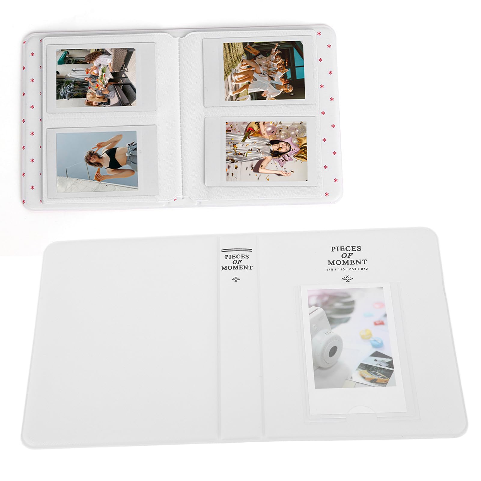 Album Fotograficzny, 64 Kieszenie PU Leather Card Binder Album Fotograficzny, Przenośny 3 w Albumie Fotograficznym Kompatybilny z Mini 12 11 9, DIY Okładka Włóż kieszeń (Biały)