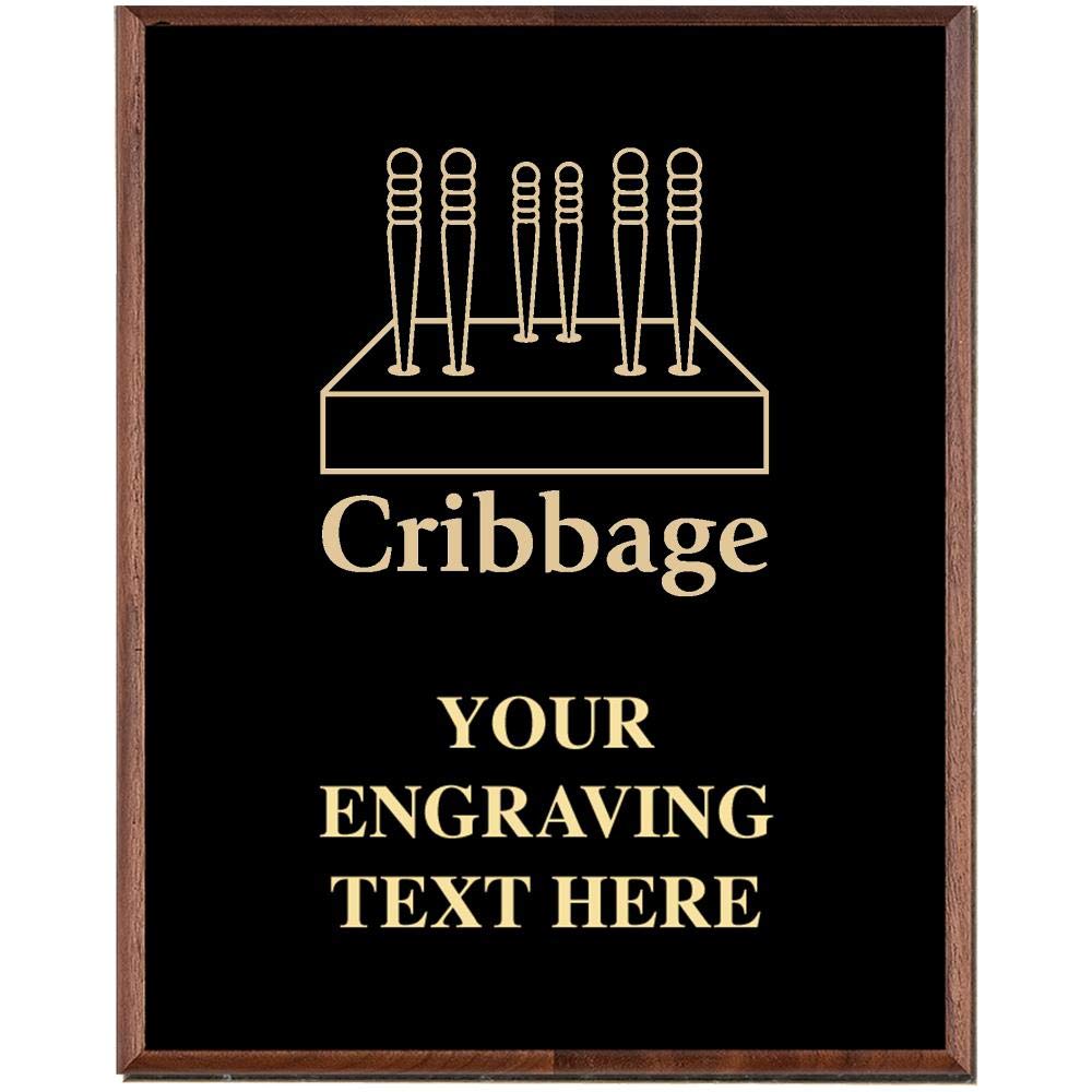 Cribbage Plaques, Custom Engraved Cribbage Board Trophy Plaque Award, Great Customizable Corporate Cribbage Gift Prime