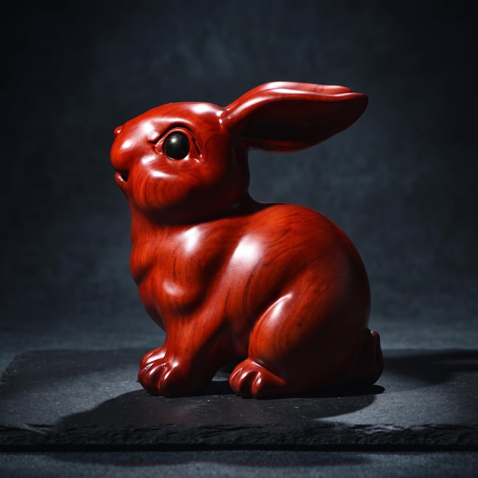 Colcolo Statuetta di Conio da Tavolo Figurina | Finitura e Levigata, Conietti Intaati in Legno, per Soggiorno, Ufficio, Ingresso, 26CM