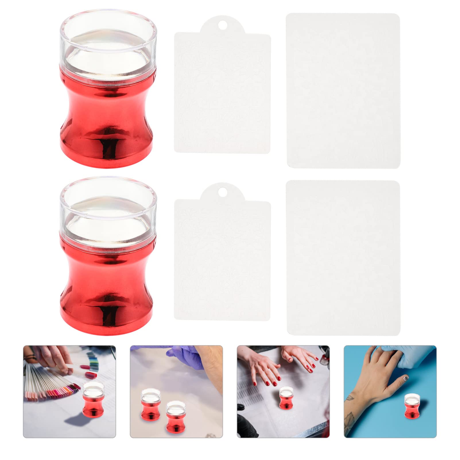 FRCOLOR 5sets Stampi Silicone Per Unghie Kit Completo Per Nail Art Con Raschietti Strumento Di Stamping Manicure Per Unghie Decorative Per Uso Professionale e Domestico
