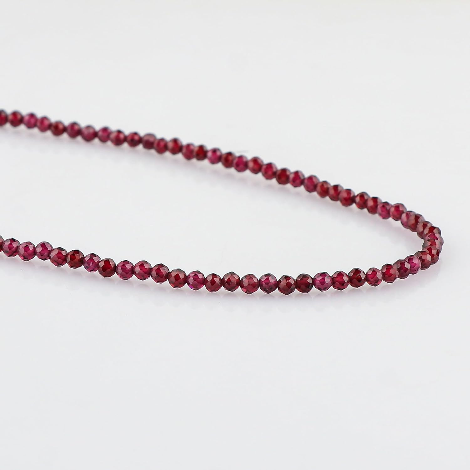 Natural Gemstone Faceted Beaded Necklace for Woman| Silver Plated Gem-stone Necklace | Beads 2–3 mm | Adjustable Chain 16+2 Inch - Image 5