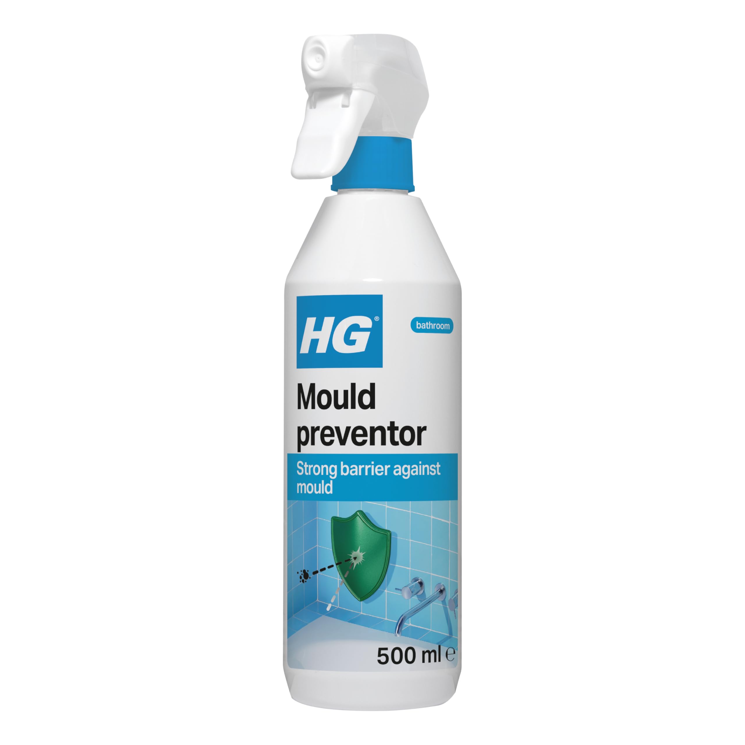 HG Mould Preventer 0.5L Clear - Anti-Mould Spray for Bathrooms - Seals Surfaces, Prevents Moisture