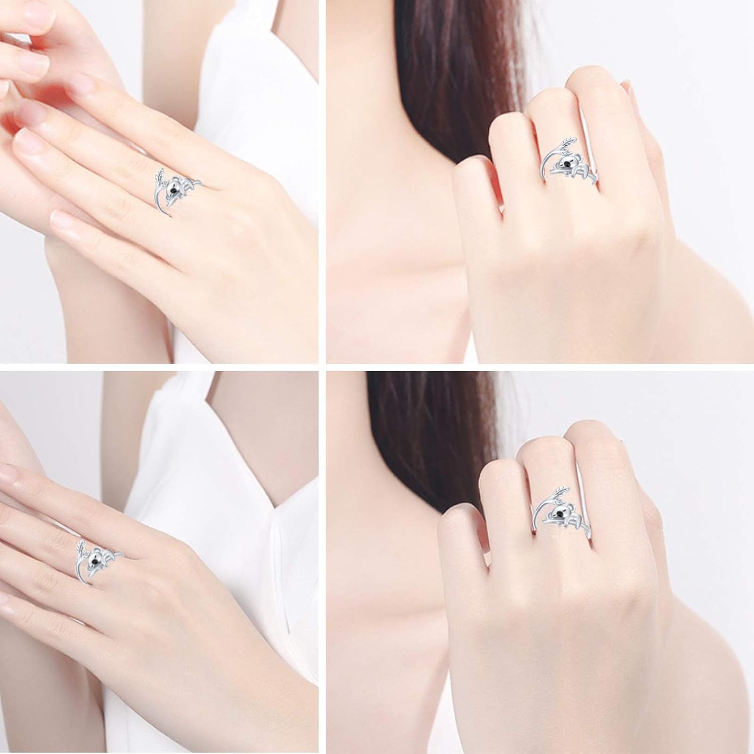 Lovely Koala Shape Ring,Adjustable Open Size Ring for Women Teen, Adjustable Jewelry, Best Birthday Christmas Gift. - Image 2
