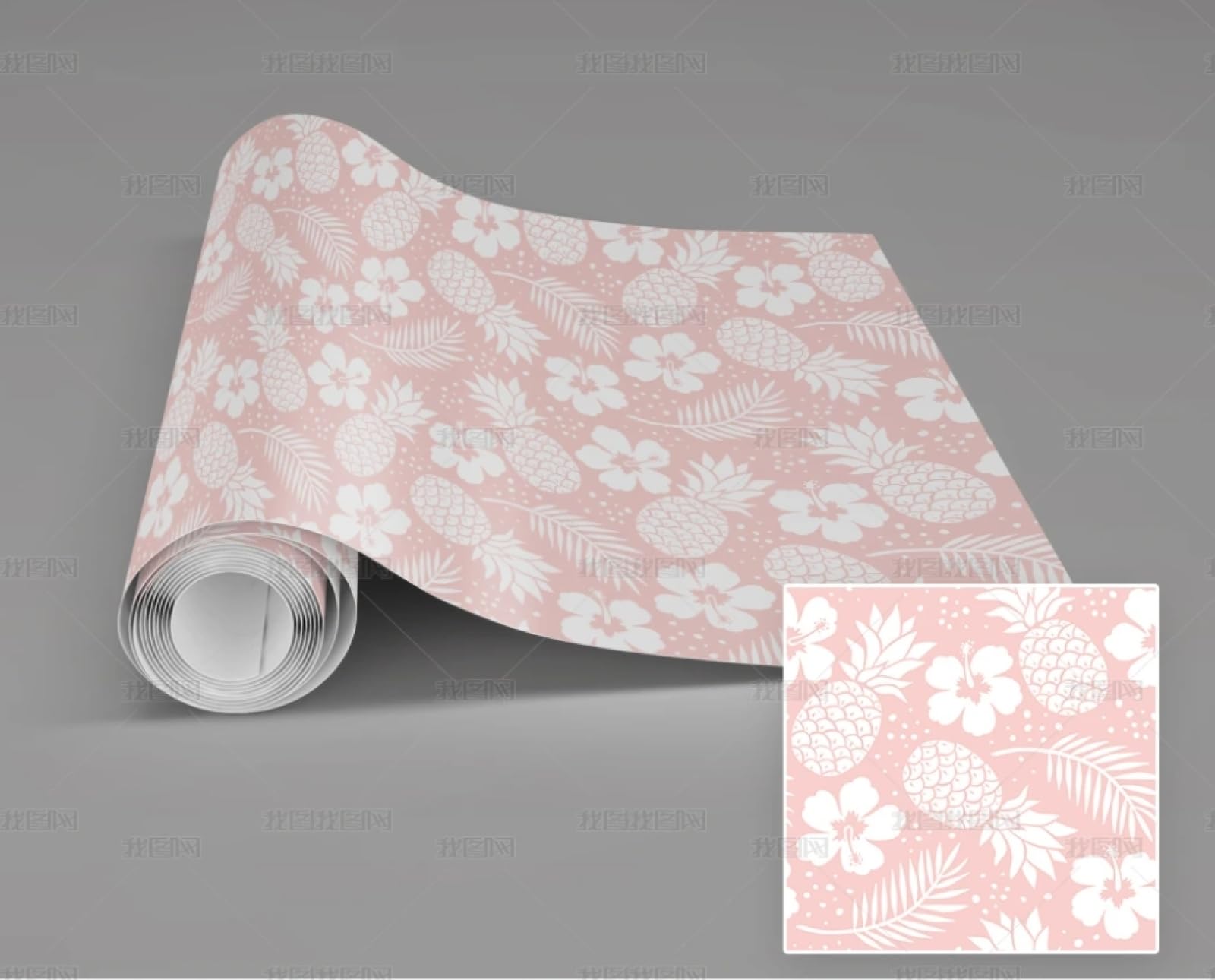 Papier peint autocollant vinyle rose 45x600cm pour revêtement meuble mur