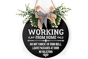 Working From Home Do Not Knock or Ring Doorbell Sign: Stay Focused...