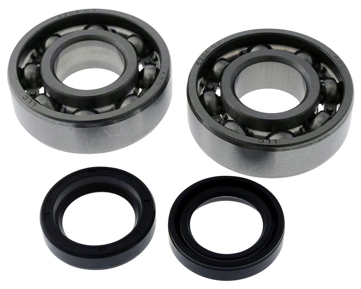 Roulements C3 KH joints compatible avec Peugeot Citystar, Django, JetForce | 2 pièces 6204 C3 20x47x14 millimètres, 2 joints 20x30x7 millimètres, cage métallique; moteur horizontal 50 centimètres cubes