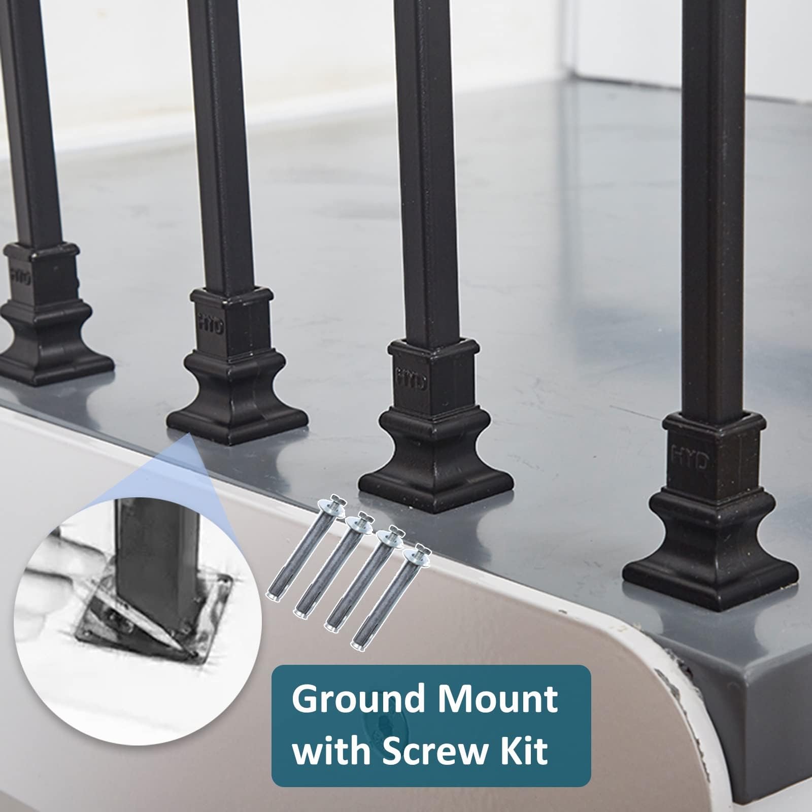 Akenow 26 Pack - 32.25 X 1 Deck Spindles,Metal Deck Balusters With Screws, Iron Balusters For Deck Railing, Heavy Duty Staircase Balusters, Porch Railing - View #9