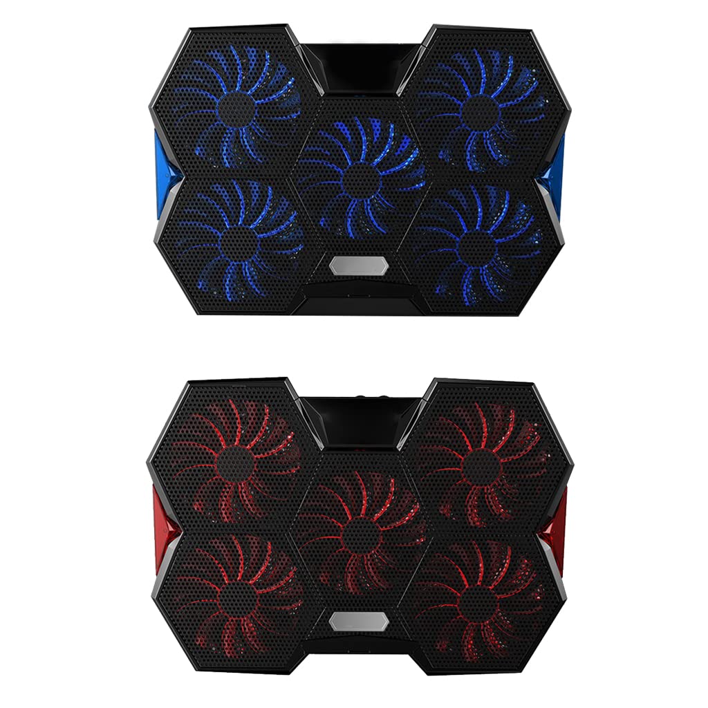 Coolcold - Radiador para ordenador portátil, placa base de regulación de velocidad, ventilador de refrigeración LED para juegos, portátil, soporte de refrigeración para tabletas de 12 a 17