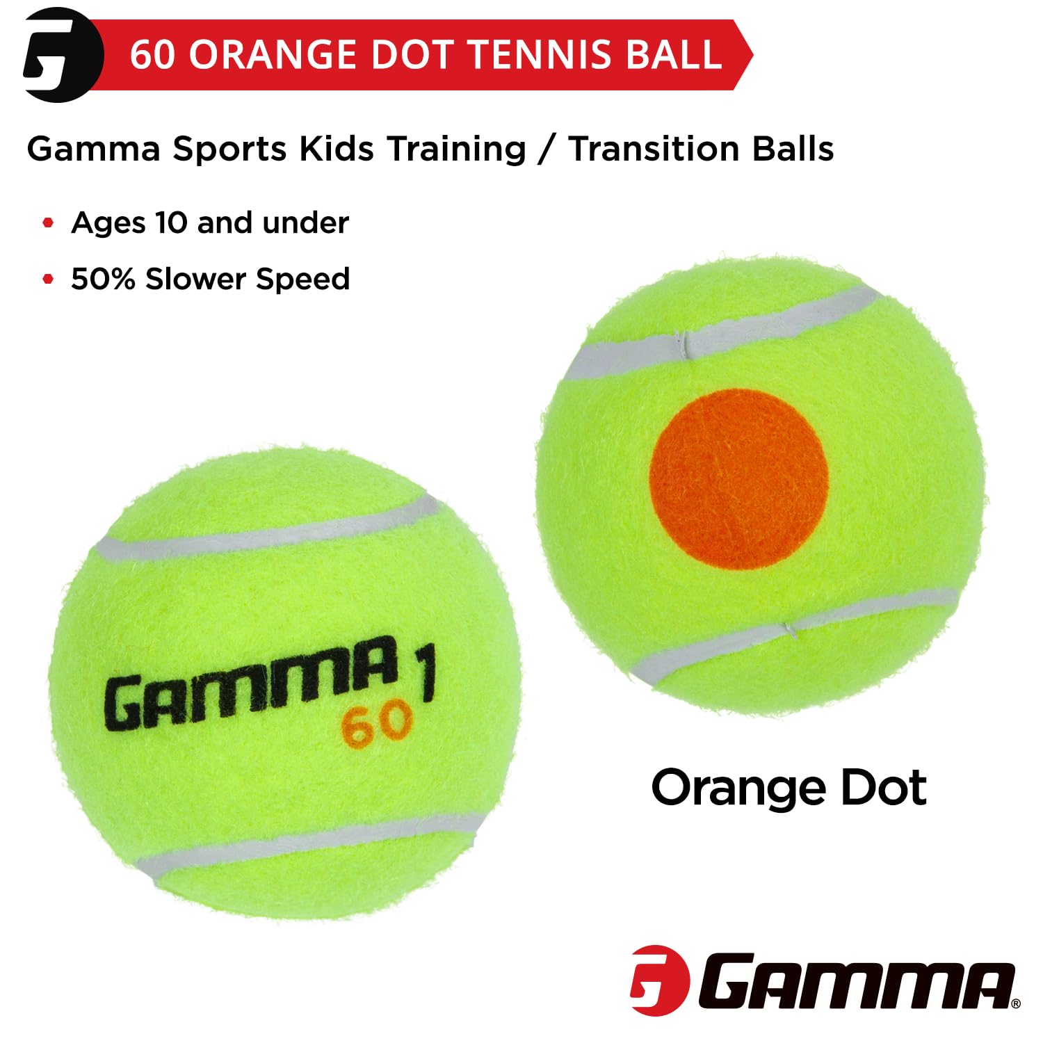 Amazon | GAMMA オレンジ60とグリーン78ドットトレーニングテニス