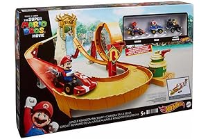 Hot Wheels Race Track Toy Pack Inspired by Mario's Rainbow Road