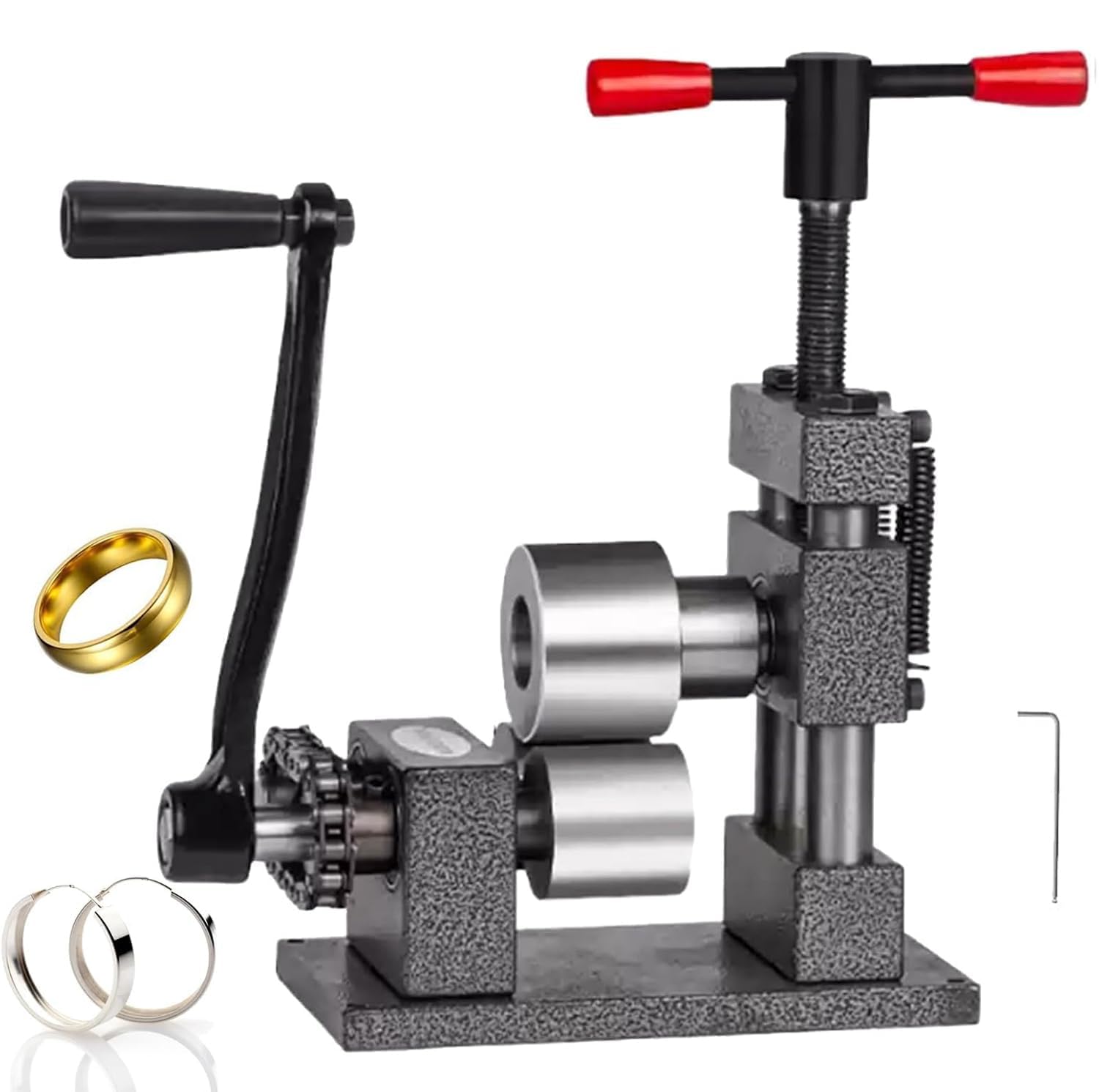 XNZJHPP Jewelry Rolling Mill Tool - Hand Crank Ring and Bracelet Bender for Metal Shaping, Jewelry Making, and Blank Bending - Perfects for DIY Crafts