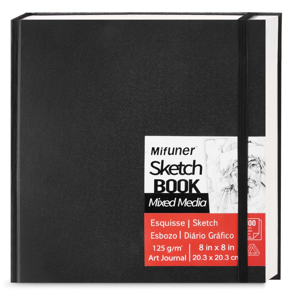 Amazon.com: E-WEICHEN Mixed Media Sketch Pad, 8 x 8 inches 125 GSM