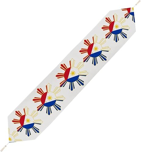 Miniatura 2 de Camino de mesa con bandera filipina, decoración de mesa de comedor para interiores y exteriores, fiesta en casa, 70.1 x 13.0 in
