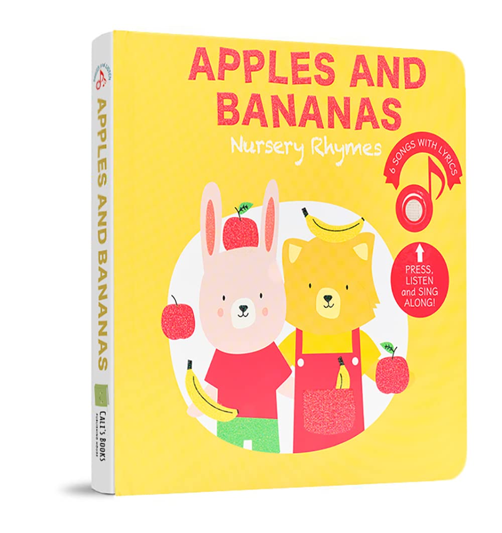 Apples and Bananas Nursery Rhymes | Sound Book for Babies and Toddlers | Interactive and Educational Toy for Boy and Girl 1-3 and 2-4 | Musical Book