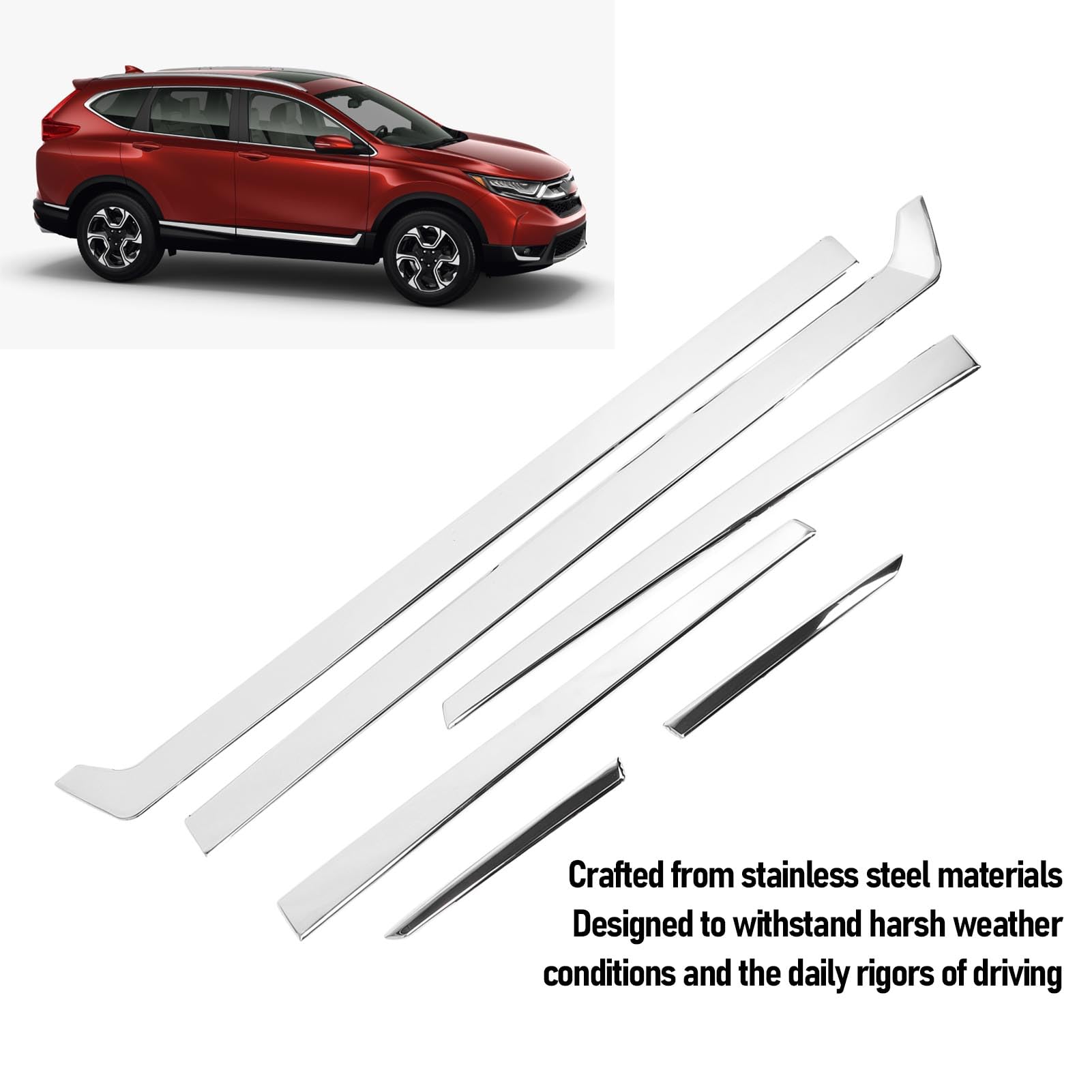 WW 6 pezzi rivestimento per portiera per carrozzeria auto adesivo in acciaio inossidabile cromato rivestimento decorativo per portiera EEE