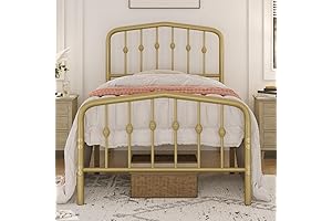 Yaheetech Twin Bed Frames: Victorian Elegance in Gold