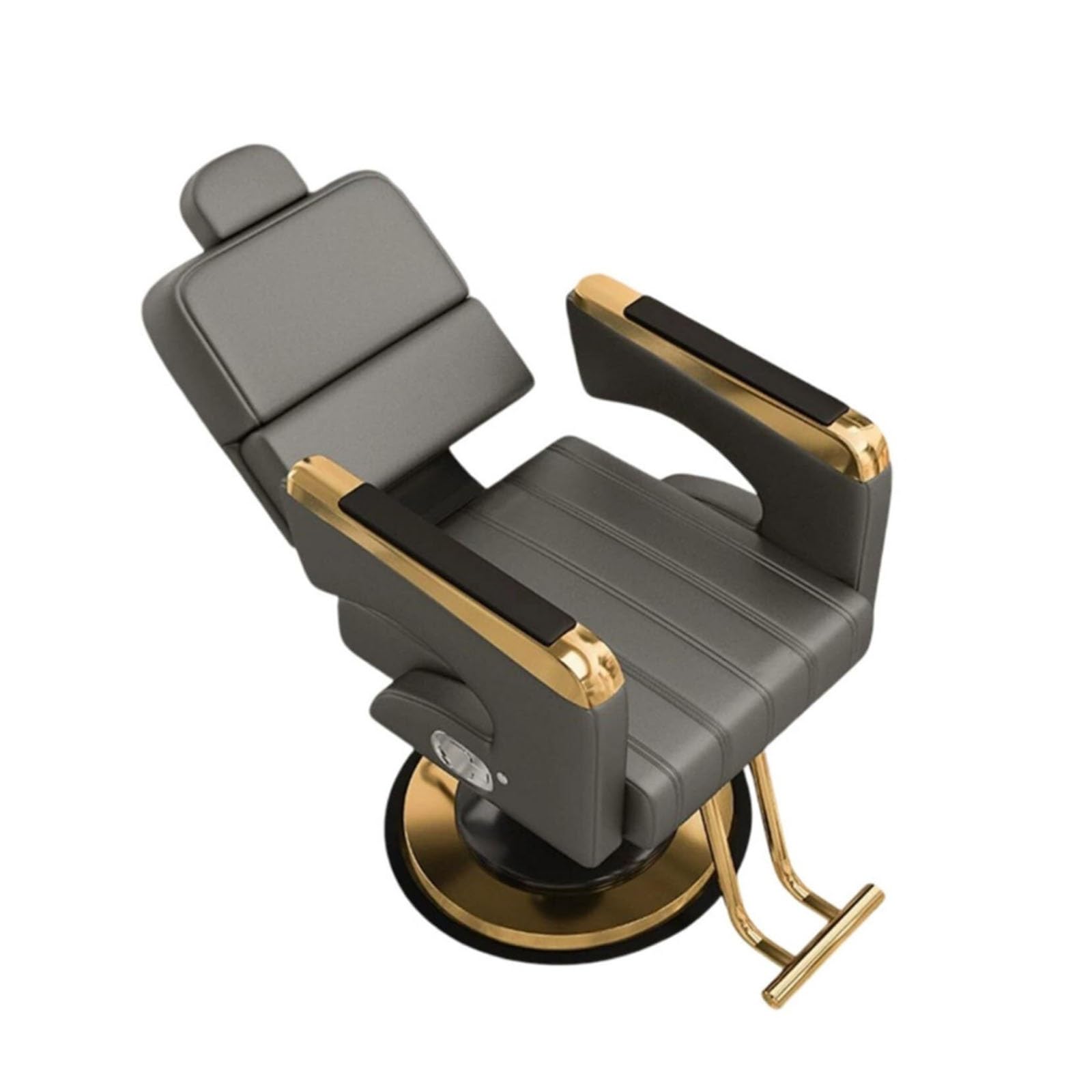 Sillón de barbería hidráulico, reclinable y Giratorio 360° con Estructura metálica, tapicería de Piel sintética (PU), Ideal para peluquerías o Estaciones de Lavado(Gray)