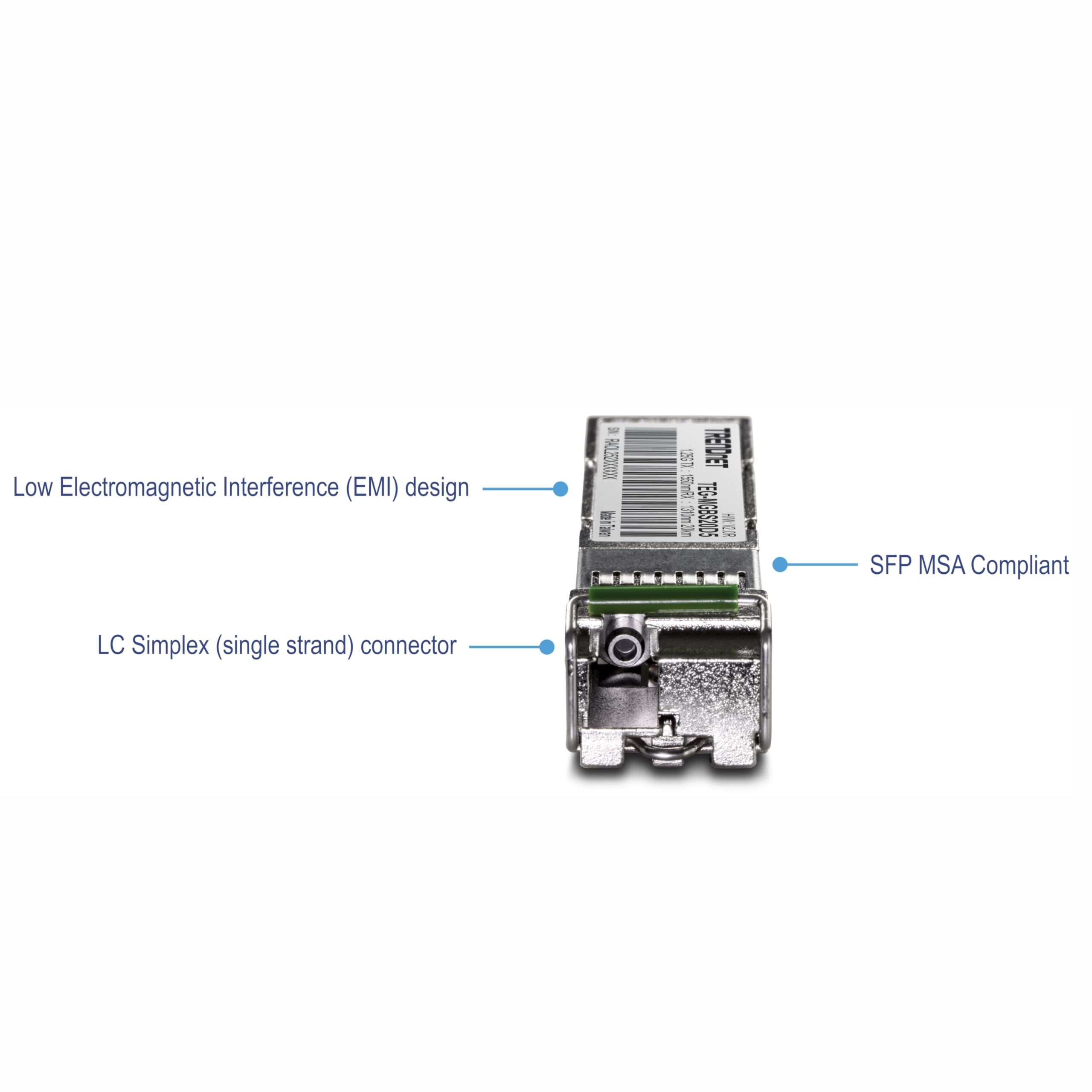 Trendnet TEG-MGBS20D5 modulo del ricetrasmettitore di rete Fibra ottica 1000 Mbit/s SFP