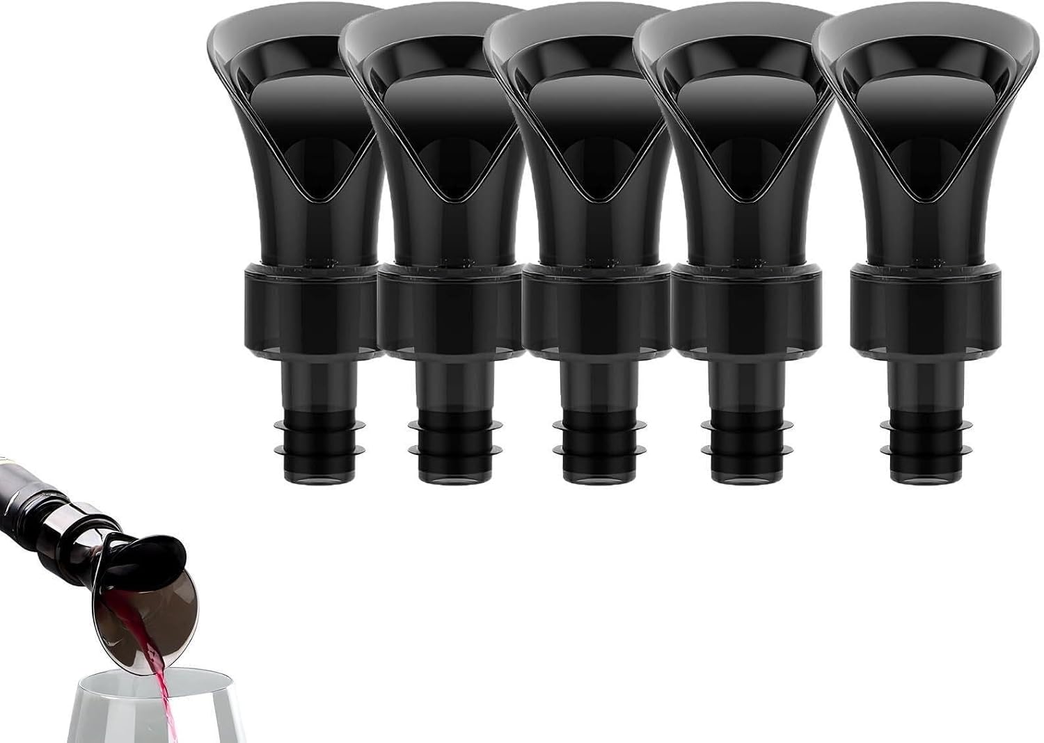 Wine Saver with Vacuum Pump Sealer, Petal Wine Cork Pourer for Bottles