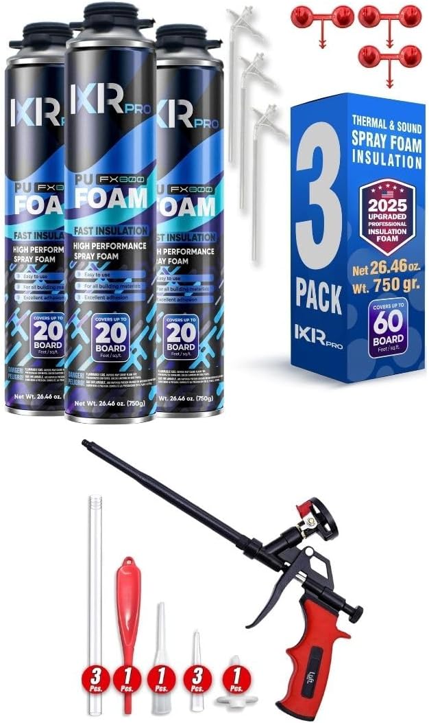 Spray de Espuma Aislante Pack x3 con Pistola Profesional miniatura 1