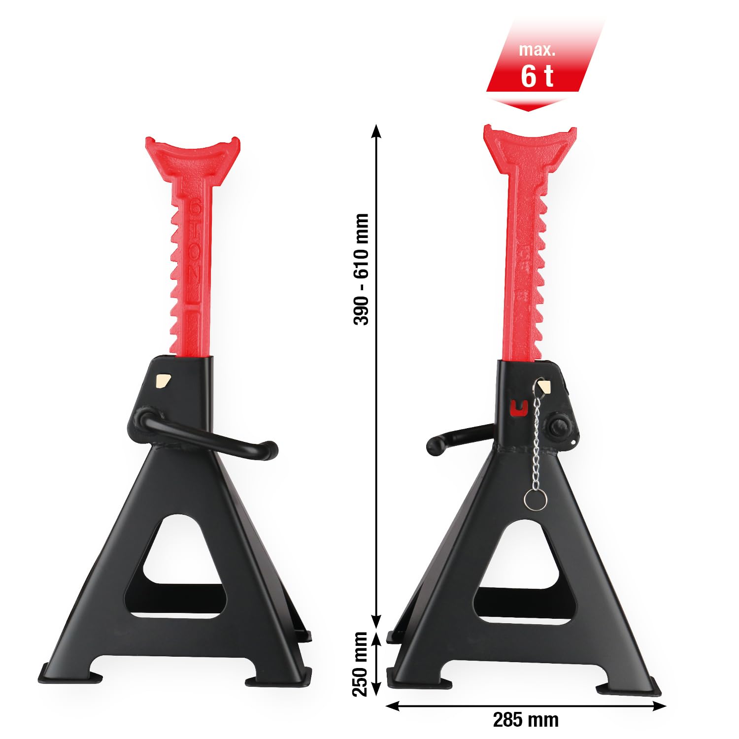 KS Tools 160.1255 Performance stalowy stojak warsztatowy z szybką regulacją, 6000 kg, parami