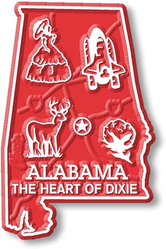 Imán con diseño de mapa de estado, Alabama disponible en Yaxa Peru