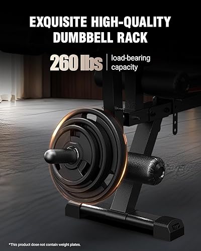 Miniatura 7 de HARISON Banco de Pesos Ajustable con Extensión de Pierna y Almohadilla de Predicador, Banco de Prensa de Entrenamiento para Gimnasio en Casa, Banco