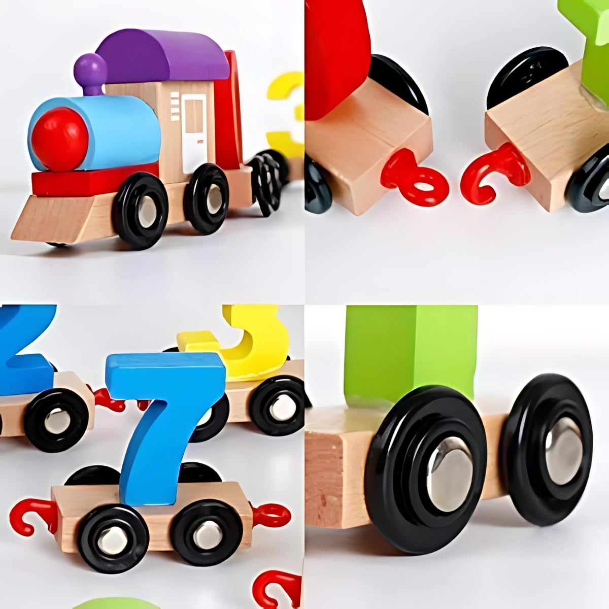 Smoneo Wooden Colourful Number Train; Early Educational Puzzle Toy for Kids, Suitable for 2+ Years Boys & Girls, (Multicolour) 3