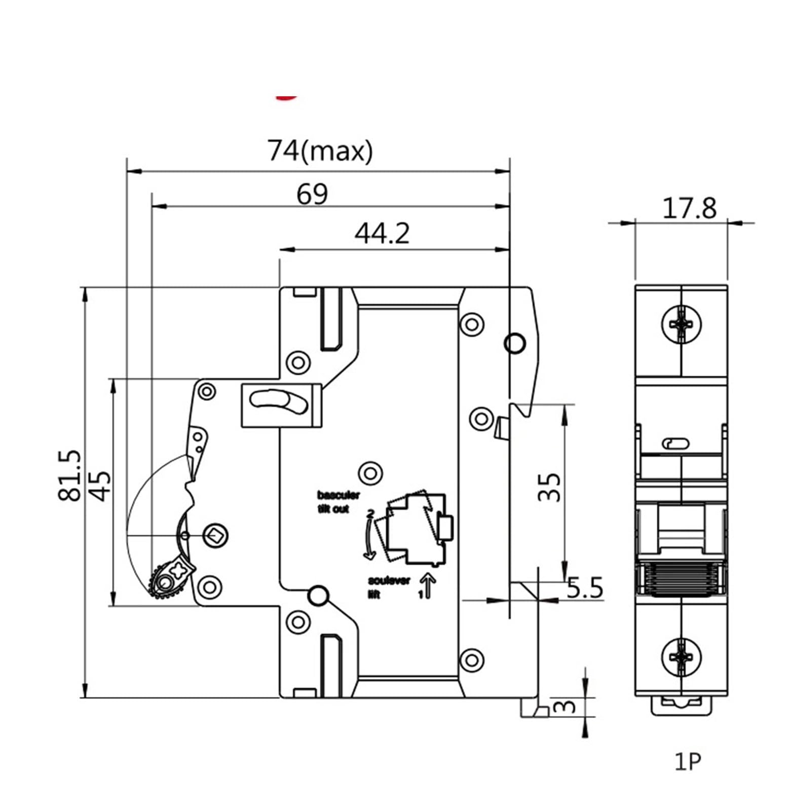 GYM9H 10KA MCB 6A 10A 16A 20A 25A 32A 40A 50A 63A 220V/400V Circuit Breaker C krzywa 1 szt. (32A)