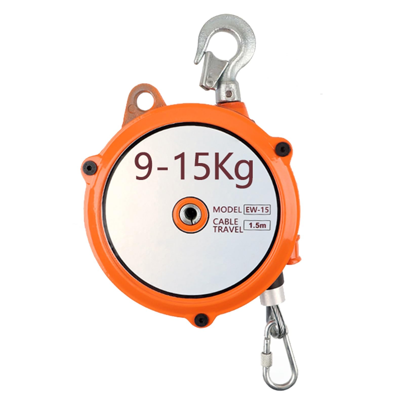 WEKONUMEX Retractable Spring Balancer, Spring Balancer Tool Holder 1.5m Wire Rope Hook For Workshop 1-60kg(9-15 Kg)