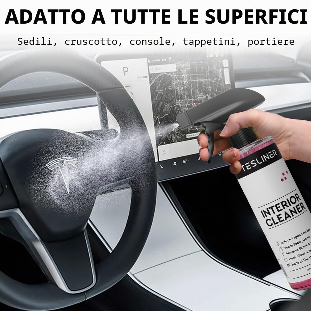 Tesla Detergente e smacchiatore per sedili, detergente per interni in pelle vegana bianca e nera, prodotti per la pulizia degli interni | Tesla Model Y Juniper Accessories 2026, Tesla Model 3