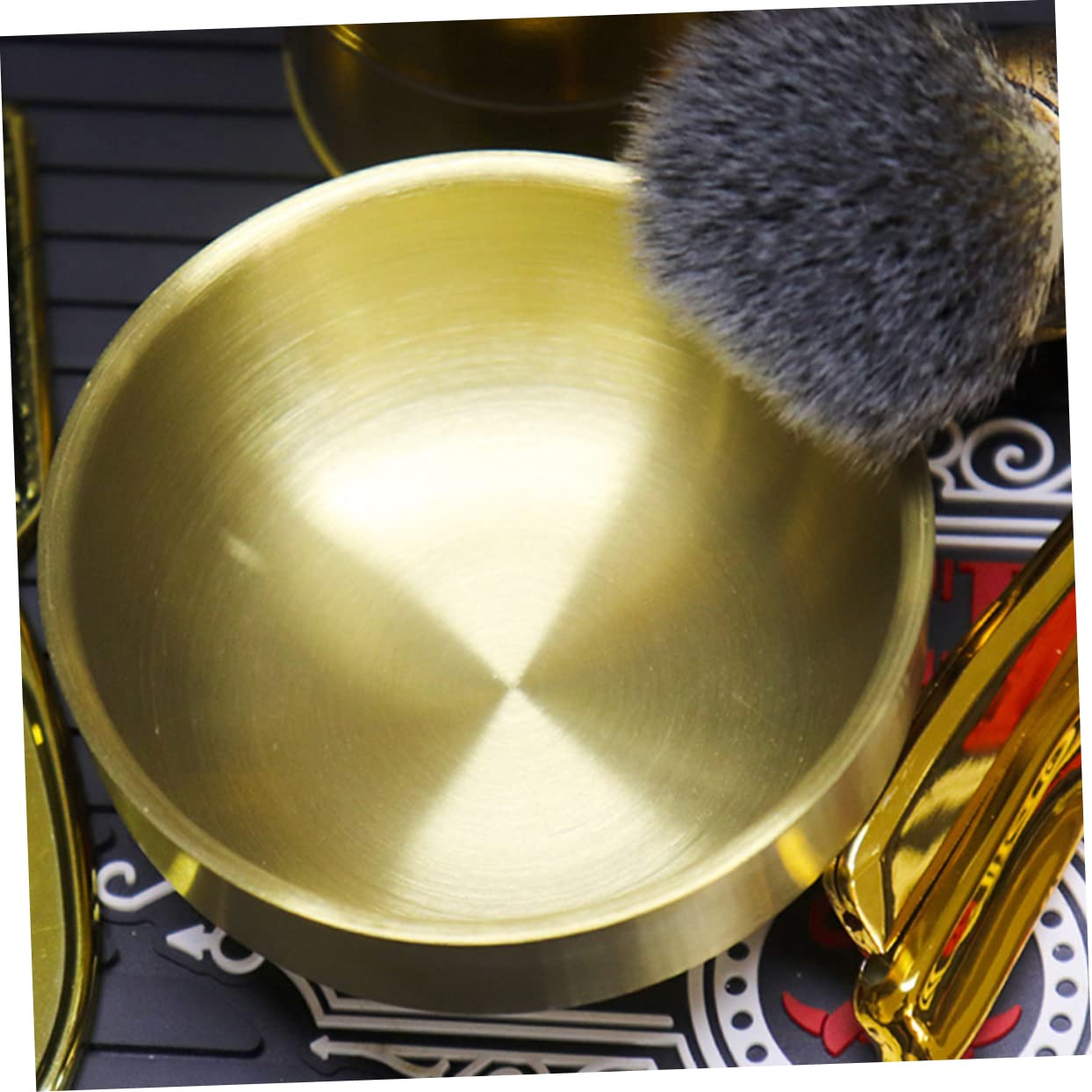 minkissy 2pcs Shave Soap Men's Stainless Steel Soap Bowl Foam Bowl Beard Shaving Mug