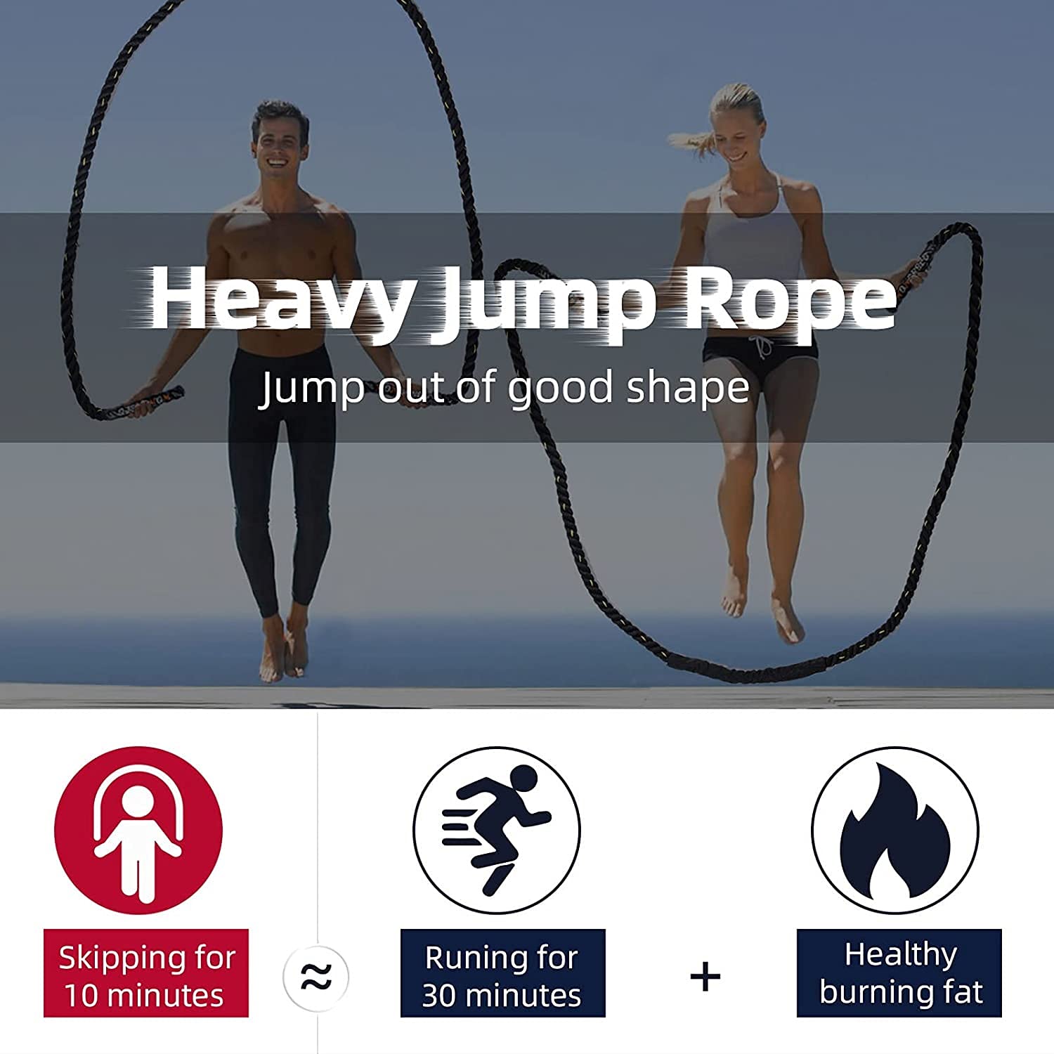 battle rope Corde Combattimento per Esercizi 2,8 M, Corda per Saltare con Pesi per Adulti, per Muscoli, Rafforzamento Della Forza E Perdita Peso, Corde per Esercizi per Allenamenti Di Tonificazione E