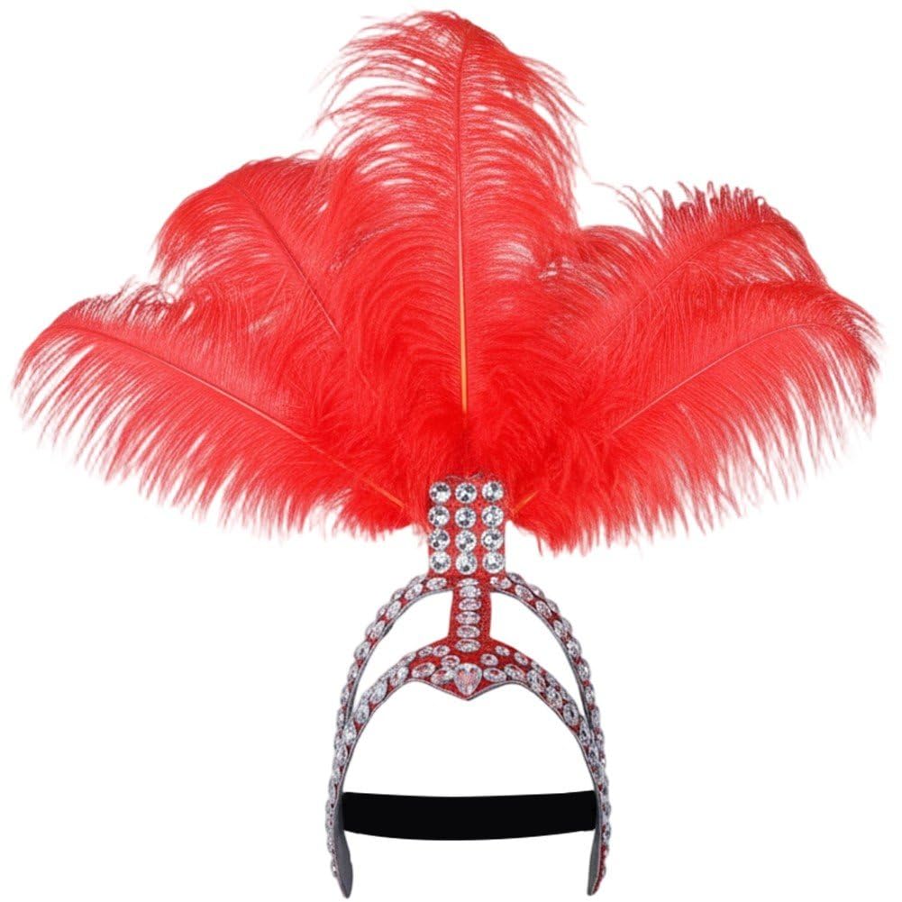 Dianzan Copricapo con Piume, Fascia per Glamour Anni '20, Copricapo, Costume, Copricapo con Piume per Feste