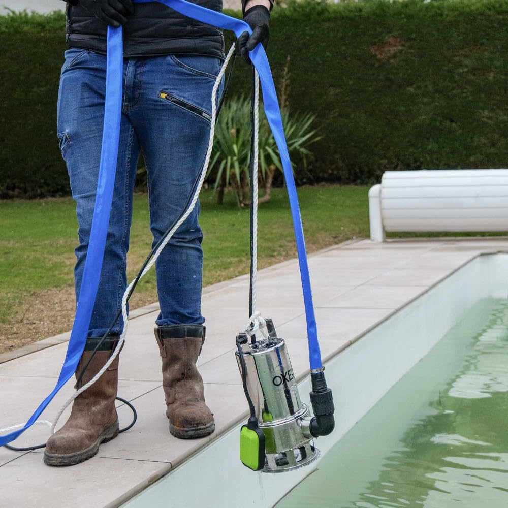 Pompe vide cave 1100W - Corps Inox - Eaux chargées - Inondation - Hauteur refoulement 9,5m - Câble alimentation 10m