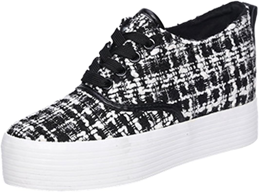 N.Y.L.A. Agatha Garcia Women's Chic Lace-Up Plaid Creepers