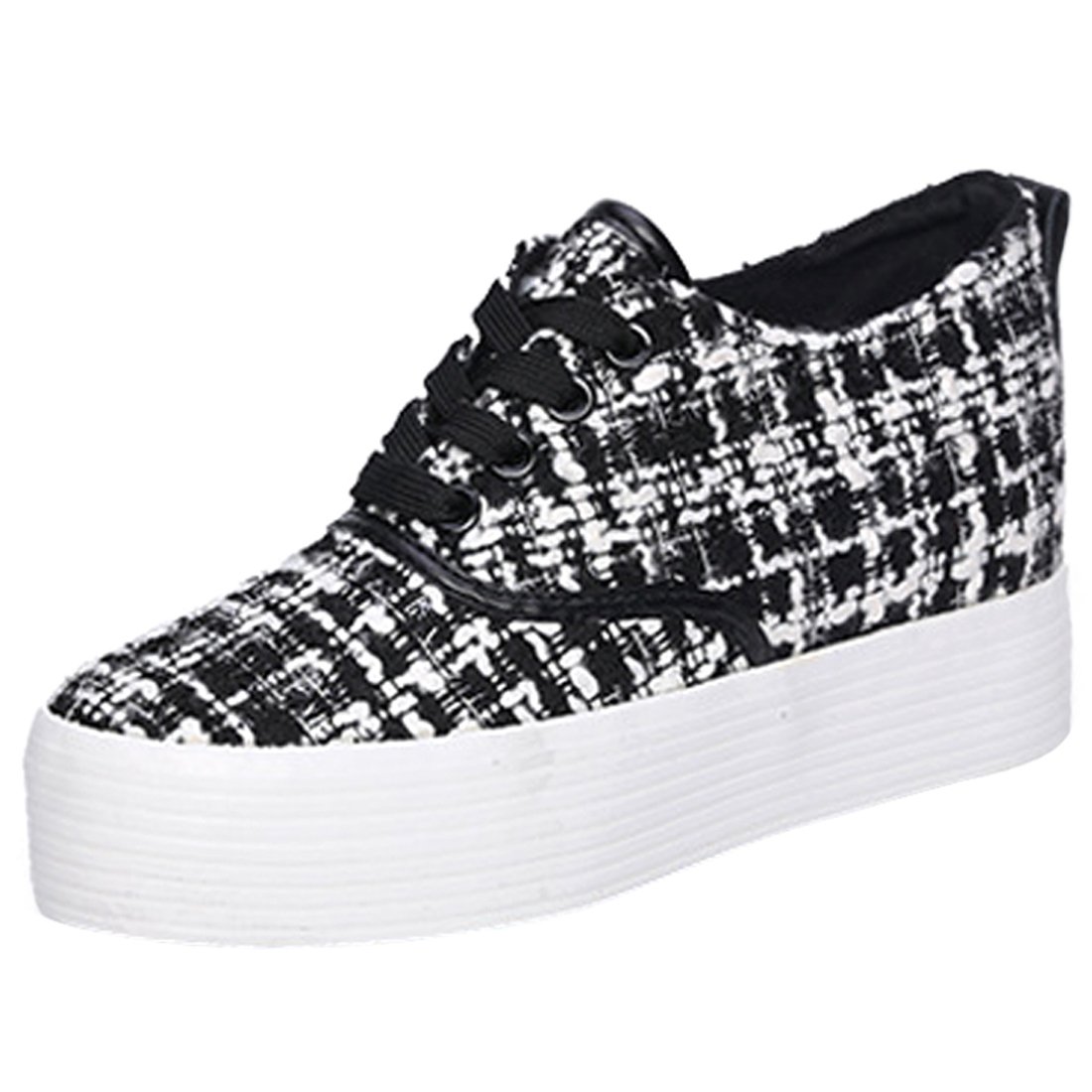 N.Y.L.A. Agatha Garcia Women's Chic Lace-Up Plaid Creepers