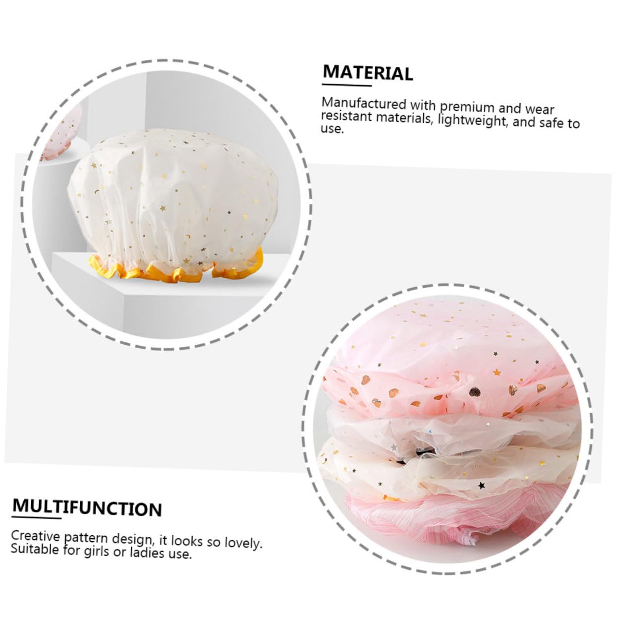 FRCOLOR 15stücke Teiliges Wasserdichter Duschhauben Für Doppellagige Elastische Badekappen Pastellfarben Für Spa Und