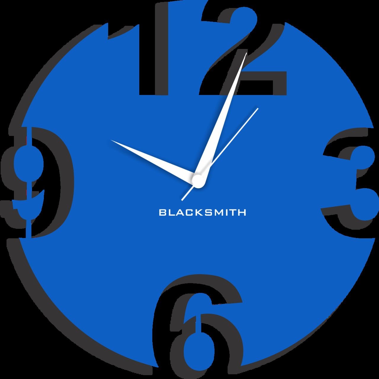 Buy Black Smith Simple Number Wall Clock Light Blue 12"x12"x0.11