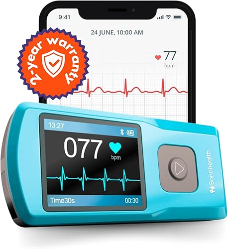Monitor de frecuencia cardíaca portátil ECG - Captura métricas de ECG cardíaco  Independiente con pantalla LCD vibrante y amplio almacenamiento