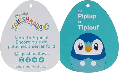 Miniatura 8 de Squishmallows Pokemon Piplup - Peluche de 14 pulgadas, añade Piplup a tu escuadrón, peluche mediano ultrasuave y ultrasuave, peluche oficial de Kelly